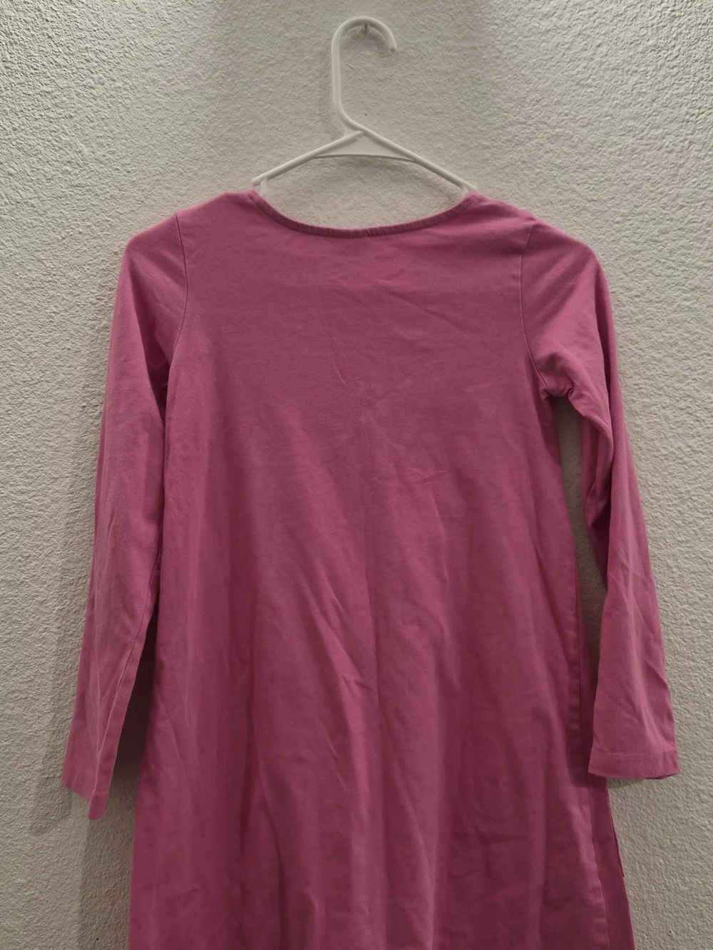 Pink Dog Pocket Tee dress with Cartoon Puppy Graphic size 140cm